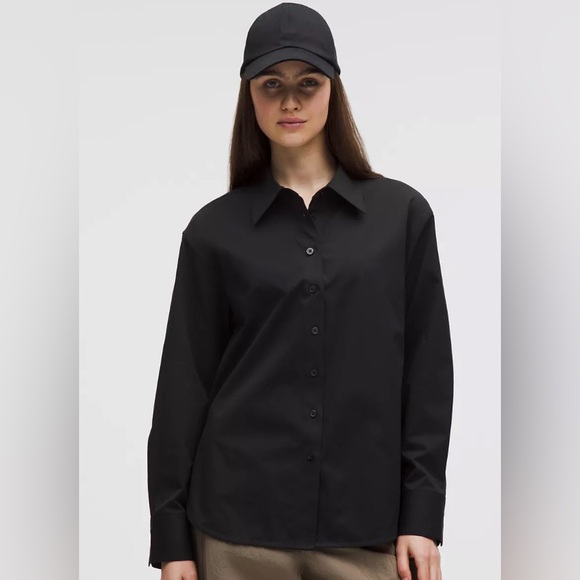 NWT Lululemon Black Button-Up Long Sleeve Dress Shirt - Picture 1 of 11